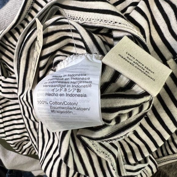 NWT MADEWELL Ivory Black Striped V Neck Tank Top‎ (M) - Picture 7 of 8